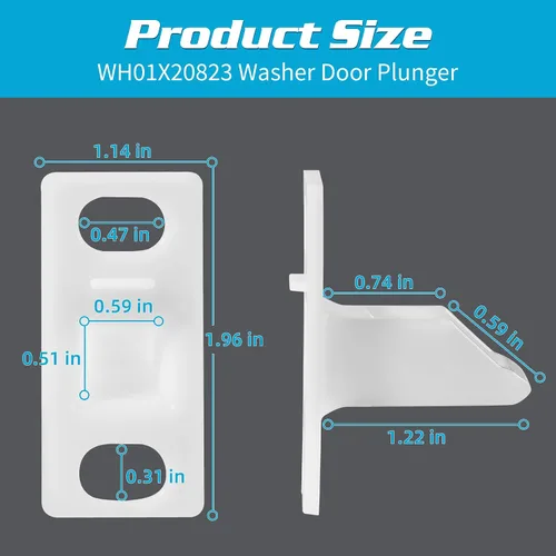Miniatura 2 de WH01X20823 Arandela de puerta compatible con GE Hotpoint GFWH1200H0WW GFWN1100H0WW GFW400SCK0WW GFW450SSK0WW, piezas de repuesto 4120987 AP6004903
