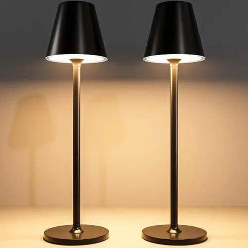 Miniatura 10 de Timjorman Lámpara de mesa LED inalámbrica, lámpara de escritorio con batería recargable de 4000 mAh, brillo de 3 niveles junto a la luz nocturna