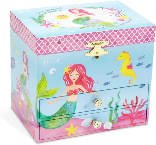 Miniatura 3 de Jewelkeeper Caja de música de sirena y juego de joyas para niñas pequeñas, 3 regalos de sirena para niñas, joyero musical para niñas, cajas