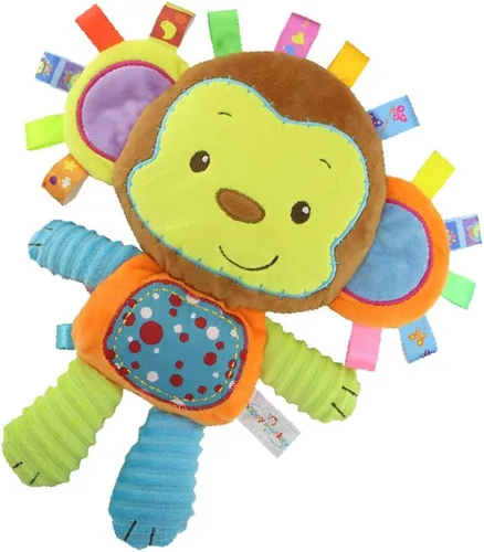Monkey Taggie - Manta de actividad y juguete sensorial para bebés, regalos para recién nacidos, bebés, juguete suave y amoroso – Clam Down and Play