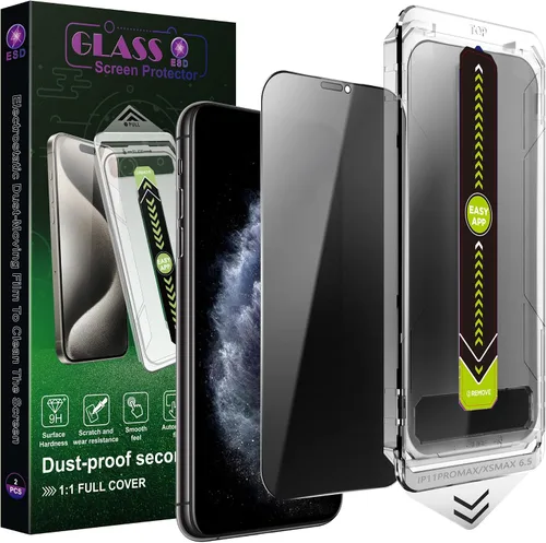 Miniatura 14 de Paquete de 2 protectores de pantalla antiespía de privacidad mate para iPhone X/XS/11 Pro (5.8 pulgadas), vidrio templado 9H, antirreflejos