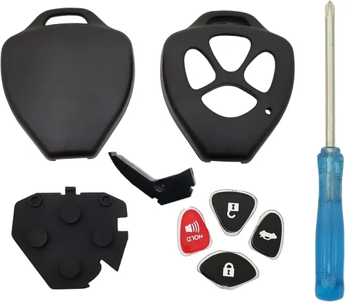 Funda de repuesto para llavero de Toyota Camry Avalon Corolla Matrix RAV4 Venza Yaris mando a distancia 4 botones (HYQ12BBY, GQ4-29T) (negro)