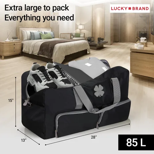 Miniatura 5 de Lucky Brand Bolso de fin de semana plegable para adultos con correa de hombro ajustable para adultos unisex, Negro -, Deportes