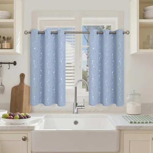 Miniatura 37 de BGment Cortinas cortas de oscurecimiento de habitación de 45 pulgadas de largo para ventanas pequeñas, cortinas con aislamiento térmico con ojales