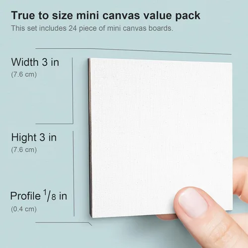 Miniatura 2 de AUREUO Mini Panel de Lienzo Magnético de 3 x 3 pulgadas, paquete de 24 unidades, tablero de lona plano cuadrado pequeño con parte trasera magnética