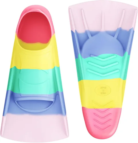 Miniatura 43 de Gintenco Aletas de Natación, Aletas de Entrenamiento de Natación para Niños para Natación de Vueltas, Aletas de Tamaño de Viaje con Bolsa de Malla