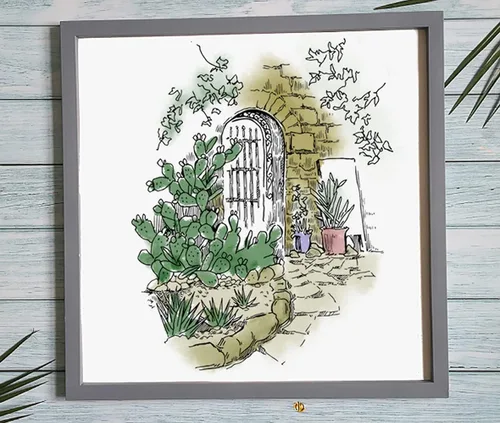 Miniatura 3 de 4 estilos de puertas de jardín, sellos transparentes para decoración de tarjetas, álbumes de recortes, paisajes de jardín de flores, sellos de goma