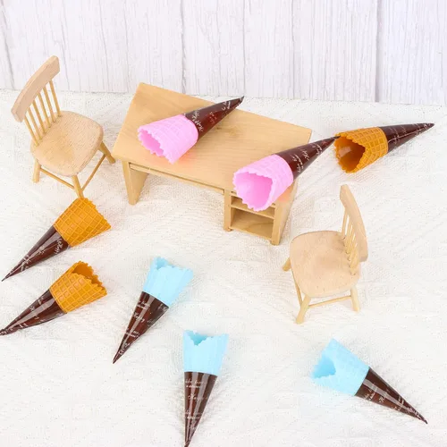 Miniatura 5 de 30 piezas de mini cono de helado artificial realista, adorable cono de helado de simulación, juego de comida, casa de muñecas, suministros