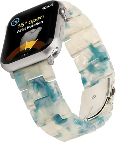 Miniatura 15 de Wongeto - Correa de resina compatible con Apple Watch Band (38mm 40mm) 1.496 pulgadas, 1.575 pulgadas, serie 5/4/3/2/1 para mujer y hombre con Rosa