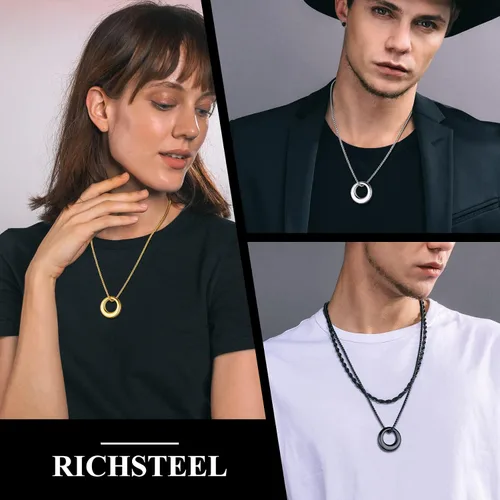 Miniatura 26 de Richsteel Collar de urna para cenizas, joyería de cremación, colgante de recuerdo conmemorativo con cadena