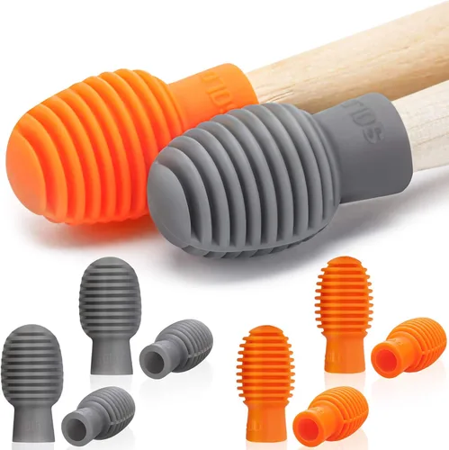 Miniatura 8 de Frienda Paquete de 8 amortiguadores de puntas silenciosas para baquetas silenciosas, puntas de silicona para reemplazar tus almohadillas de práctica