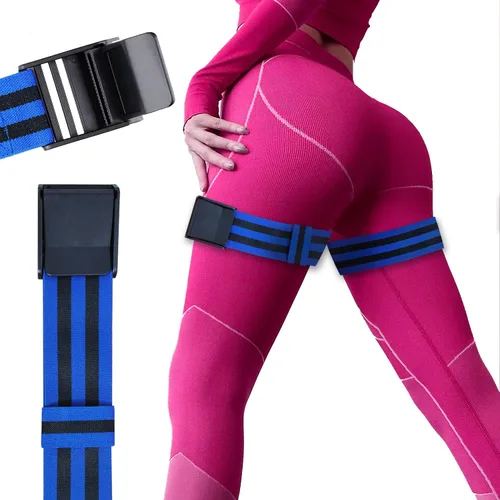 Miniatura 12 de Bandas para glúteos, bandas de restricción de flujo sanguíneo para mujeres/hombres, bandas de entrenamiento BFR ajustables para glúteos