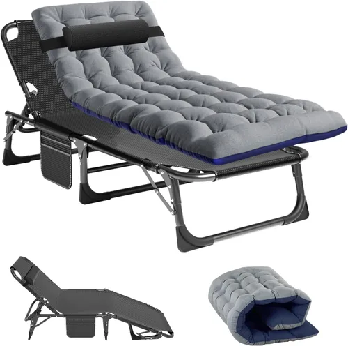 Miniatura 8 de NAIZEA Sillas plegables portátiles, cuna reclinable, perfectas para piscina, playa, patio, camping