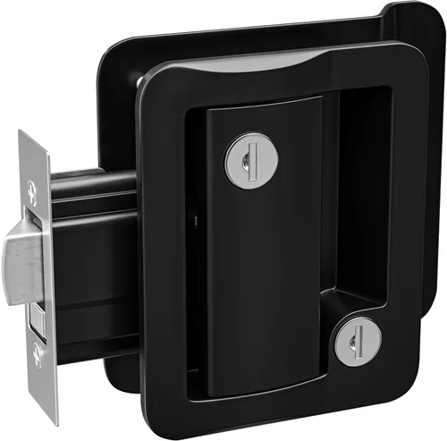 Miniatura 6 de Cerradura de puerta de entrada para remolque de viaje RV Cerrojo polar de paleta negra