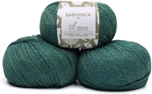 Miniatura 62 de 100% Hilo de Lana de Alpaca Bebé (Juego de 3 Madejas, 150 Gramos) Peso DK - Hecho en Perú - Celestialmente Suave y Perfecto para Tejer y Ganchillo