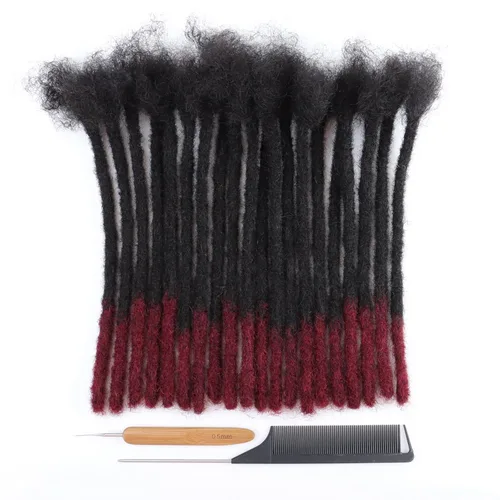 Miniatura 15 de Extensiones de rastas de cabello humano de 6 pulgadas, 10 hebras, 100% cabello humano, extensiones de rastas hechas a mano para hombres, mujeres