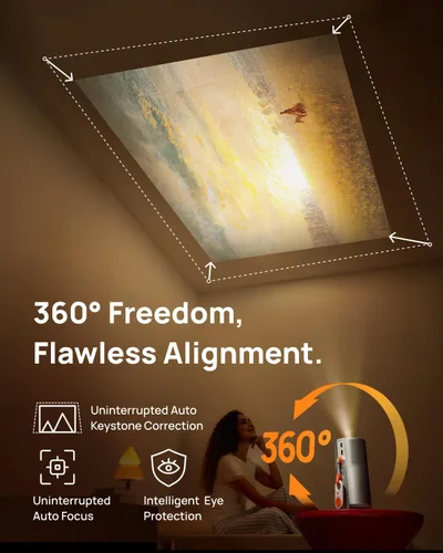 Miniatura 4 de XGIMI MoGo 4 2025 NUEVO proyector portátil, Google TV con Netflix con licencia, soporte ajustable de 360°, 2.5 horas de tiempo de reproducción, 2 x