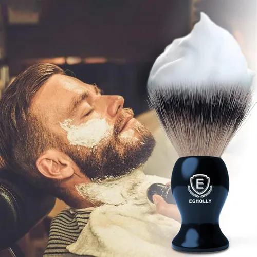 Miniatura 2 de Brochas de Afeitar de Lujo para Hombres de Echolly - Brochas de Afeitar de Cerdas Super Fuertes sin Desprendimiento para Hombres - Mango de Acrílico