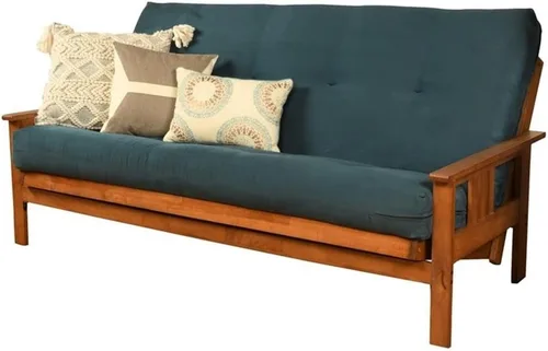 Miniatura 4 de Kodiak Furniture Colchón futón de algodón y espuma de tamaño completo de 7 pulgadas en gamuza negra, marco no incluido