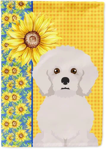 Miniatura 368 de Caroline's Treasures WDK5331CHF - Bandera de verano con diseño de girasoles rojos y blancos, manga grande, para porche, para colgar en la pared