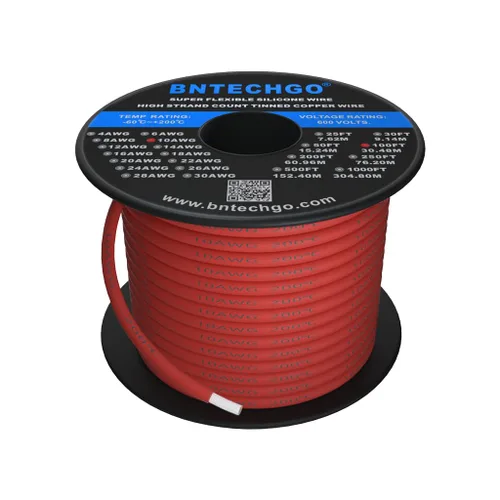 Miniatura 22 de BNTECHGO Carrete de alambre de silicona calibre 10 de 25 pies, alambre de cobre estañado trenzado de 10 AWG, color azul flexible