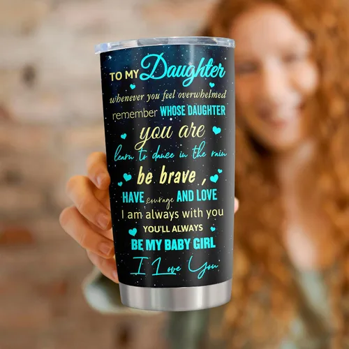 Miniatura 5 de Regalo para hija de mamá/papá, Navidad/cumpleaños/regalos de graduación para hija, ideas de regalo para hijas adultas, vaso de 20 onzas, 1 unidad