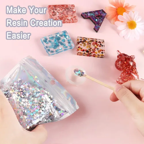 Miniatura 5 de Renfio 1.75 onzas, 1.76 oz, confeti holográfico de Mickey Mouse, con purpurina y forma de Mickey Mouses, lentejuelas brillantes y gruesas