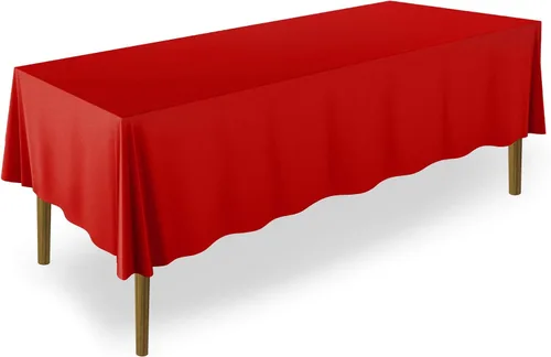 Miniatura 41 de Lann's Linens - Mantel rectangular de tela de poliéster de primera calidad para bodas, banquetes y restaurantes Blanco