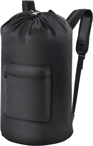 OTraki - Mochila de lavandería portátil para dormitorio universitario con correas ajustables para el hombro, mochila grande y resistente para ropa