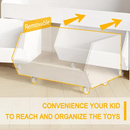 Miniatura 2 de Fulhope Organizador de almacenamiento de juguetes para niños, gabinete de almacenamiento de juguetes con cajones, estante de juguetes para niños