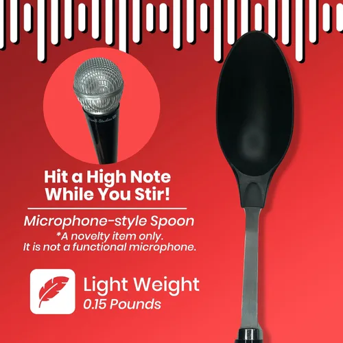 Miniatura 4 de Utensilios de cocina con cuchara de micrófono, divertido y novedoso accesorio de cocina y regalo único para músicos, cantantes, estrellas