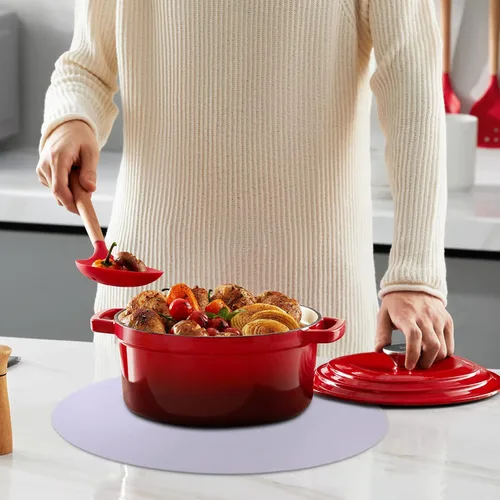 Miniatura 3 de Hemoton Cubierta de alimentos para microondas, 2 piezas, alfombrillas redondas de silicona para hornear, resistentes al calor, antiadherentes
