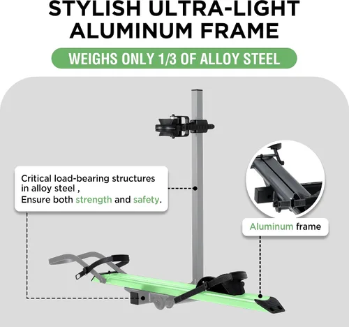 Miniatura 5 de Young 100 libras. Estante de aluminio para bicicletas y bicicletas eléctricas, se adapta a automóviles, SUV, furgonetas, caravanas y remolques
