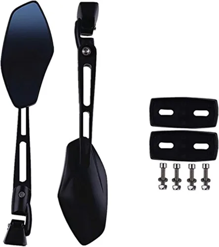 XYZCTEM Motocicleta negro brillante Mini Sport Racing Espejos para Yamaha YZF R1 R6 R6S 1000 600 Suzuki GSXR 600 700 750 1000 1300 Hayabusa Honda