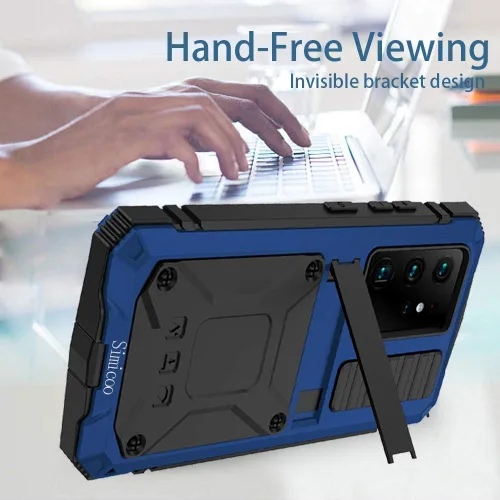 Miniatura 4 de Simicoo Samsung S21 Ultra 5G - Funda de silicona resistente a prueba de golpes, resistente a los golpes, protector de pantalla integrado con soporte