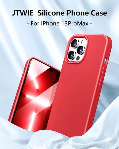 Miniatura 5 de Funda de silicona para iPhone 13 Pro Max y protector de pantalla para mujer, funda delgada roja para iPhone 13 Pro Max, funda para i Phone 13 Promax