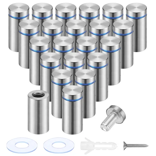 Miniatura 35 de Pelopy 8 Piezas Tornillos Separadores de Letreros Tornillos para Publicidad Acero Inoxidable Soportes Separadores de Pared Clavo de Vidrio Acrílico