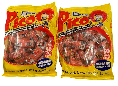 Miniatura 2 de Pico Diana Mediano, Mexican Candy Sour - El sabor original de naranja en polvo de caramelo caliente - Sensación dulce picante 50 unidades, paquete