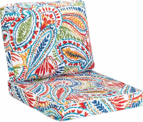 Miniatura 20 de JMGBird Cojín de Almohada Copetudo para Exterior, Juego de Cojín Profundo para Silla de Asiento al Aire Libre de 22"x22" Cojines de Patio