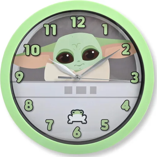 Accutime Reloj de Star Wars – Reloj de pared para niños Mandalorian de Star Wars – Reloj de pared Baby Yoda para adultos y niños – Ideal para