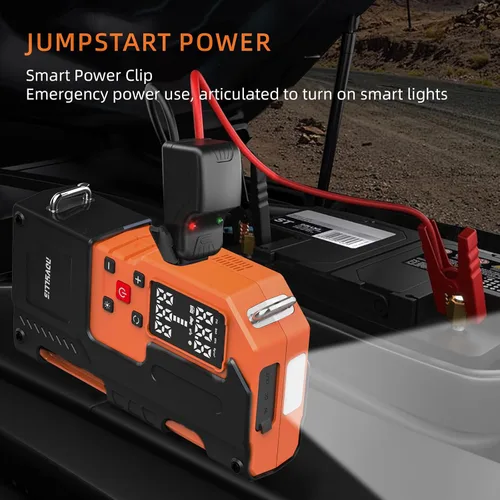 Miniatura 5 de Iniciador de emergencia con compresor de aire 4000A Paquete de batería portátil 10000mAh Banco de energía Luz LED SOS de emergencia 22 cilindros
