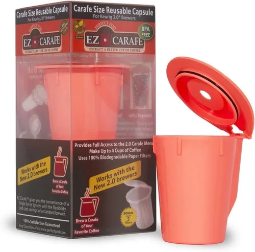 Miniatura 3 de PERFECT POD EZ-Carafe K-Carafe - Cápsula reutilizable para cafeteras Keurig 2.0 (K200, K250, K350, K450, K500, K550, K575) y K 2.0, ecológica, sin