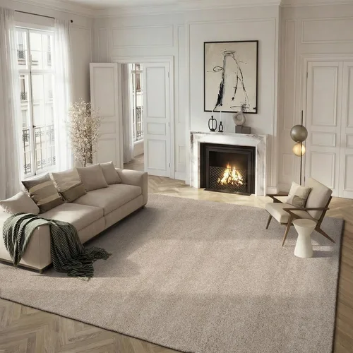 Miniatura 38 de SAFAVIEH Laguna Shag Collection - Alfombra decorativa, 2 pies 3 pulgadas x 4 pies, color beige, diseño sólido, no desprende pelusa y de fácil