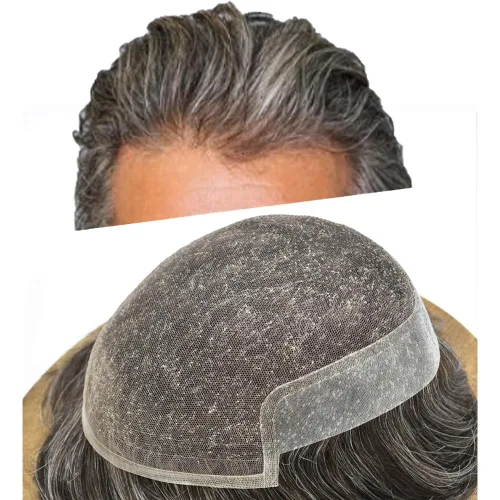 Miniatura 24 de Tupé para hombre, cabello humano real, suave encaje suizo frontal, tupé para hombres, sistema de cabello, extensiones capilar para hombre
