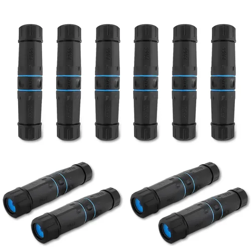 10 PCS Acopladores RJ45 Impermeables IP68, Acoplador Ethernet de Cobre Puro Blindado, Conector de Cable LAN Impermeable IP68 para Exteriores para