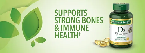 Miniatura 2 de Nature's Bounty Vitamina D3 para la salud inmune 5000 UI, liberación rápida 400 cápsulas blandas