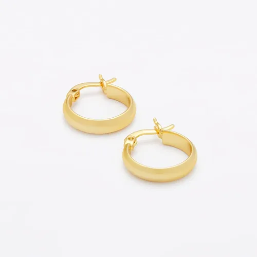 Miniatura 3 de Tienda Essentials Aro de cúpula pulida chapada en oro de 14 quilates o plata