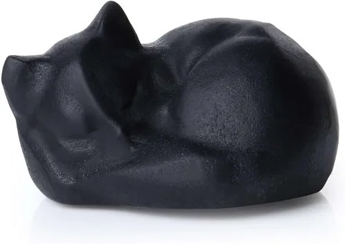 Miniatura 15 de LAIDANLA Estatua de gato dormido de obsidiana negra, cristales curativos tallados a mano, bonita escultura de figura de gatito de 1.6 pulgadas