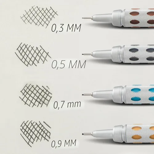 Miniatura 7 de Pentel GraphGear 1000 - Lápiz de dibujo automático (0.3mm), acentos negros, 1 unidad (PG1013G)