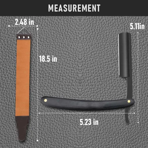 Miniatura 7 de Navajas de afeitar rectas para hombres, navaja de barbero de filo recto Premium de acero inoxidable con trozo de afeitar para hombres en casa